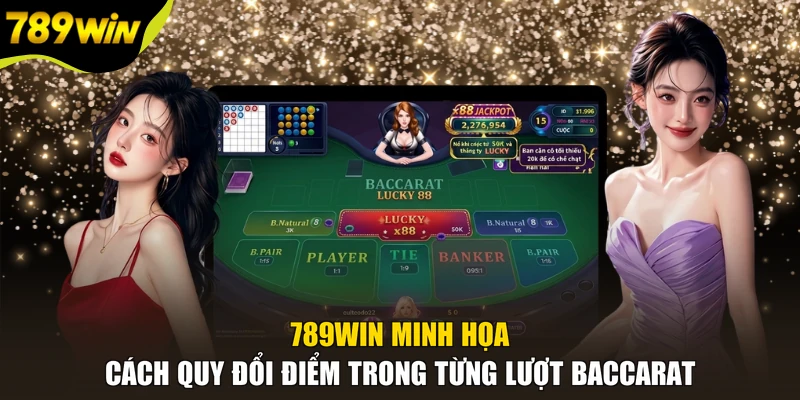 789WIN minh họa cách quy đổi điểm trong từng lượt Baccarat